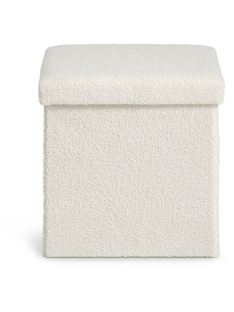 Puf NYSTED 38x38 con almacenaje felpa blanco Puf NYSTED 38x38 con almacenaje felpa blanco