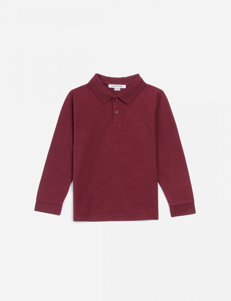 Remera de niño polo m/l - BORDO 