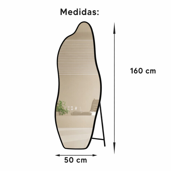 Espejo Irregular Pared Cuerpo Entero Fm02 50 X 160 Cm NEGRO