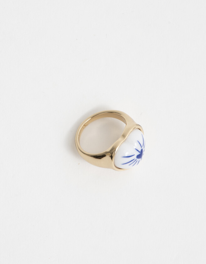 Anillos Medianos y Grandes Color Tendencia Anillos Azul - Dorado