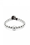 PULSERA DE CUENTAS DE ALEACIÓN DE METALES BAÑADAS EN PLATA DE LEY Y CUENTA CENTRAL MAYOR Pulsera
