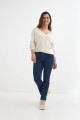 Sweater escote en V liso BEIGE