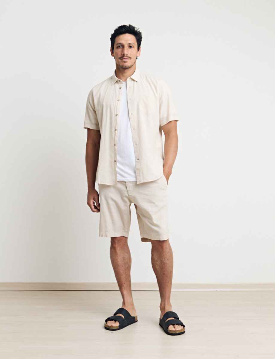 012265 CAMISA HARRINGTON LABEL Beige