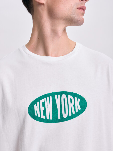 Remera oversize New York Blanco