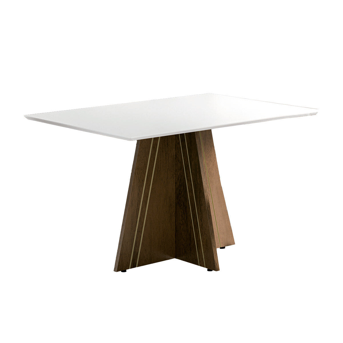 Mesa Dublin 1.36x0.90 Light C/vidrio Color Blanco 