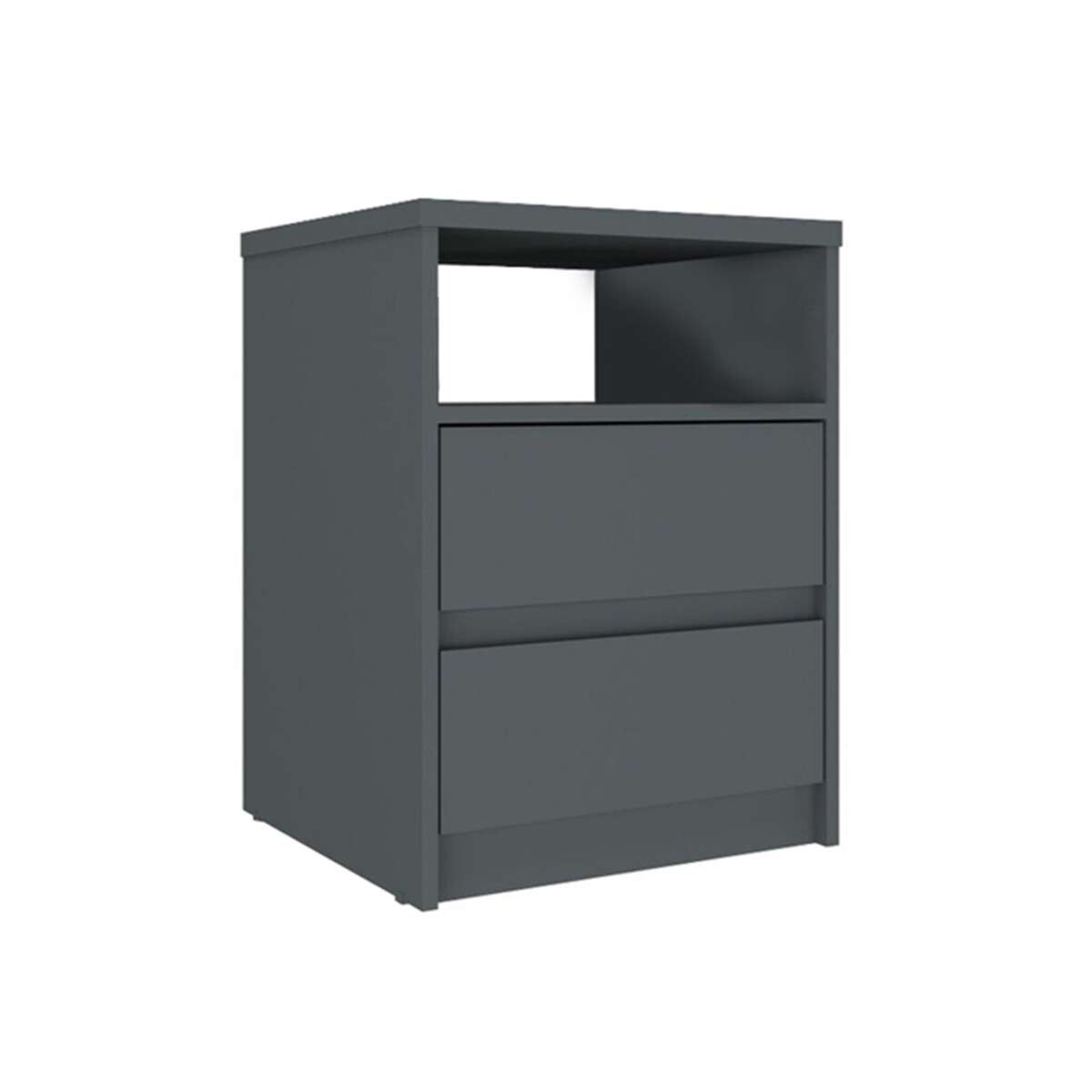 Mesa de Luz 2 Cajones SOUTH Plus - Gris 