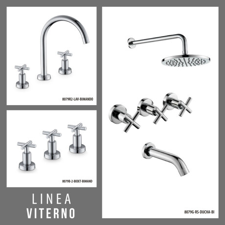 JUEGO DE GRIFERIA DUCHA LAVATORIO BIDET BRILLO VITERNO 000
