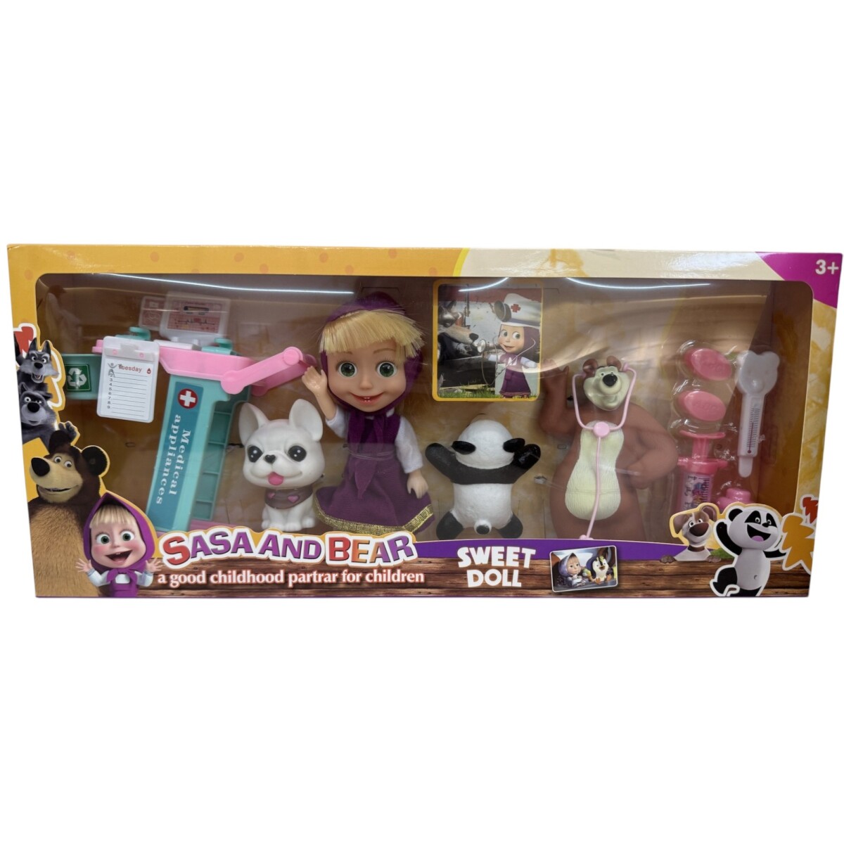 Set Muñecos Masha y el Oso con Accesorios 