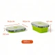 Set X4 Taper Contenedor Silicona Plegables Tapa Plastico Hermetica Verde