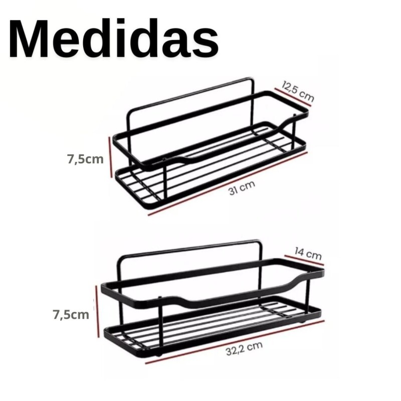 Set Estantes Organizador Baño Ducha Metal Adhesivo Ganchos Set Estantes Organizador Baño Ducha Metal Adhesivo Ganchos