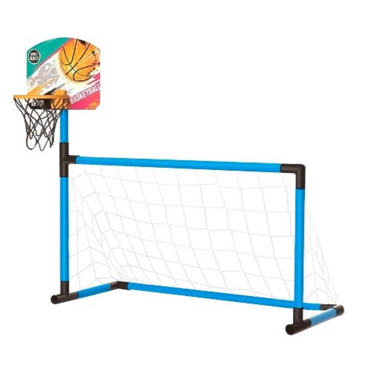 Arco de fútbol infantil 70x42cm con tablero de Basket 
