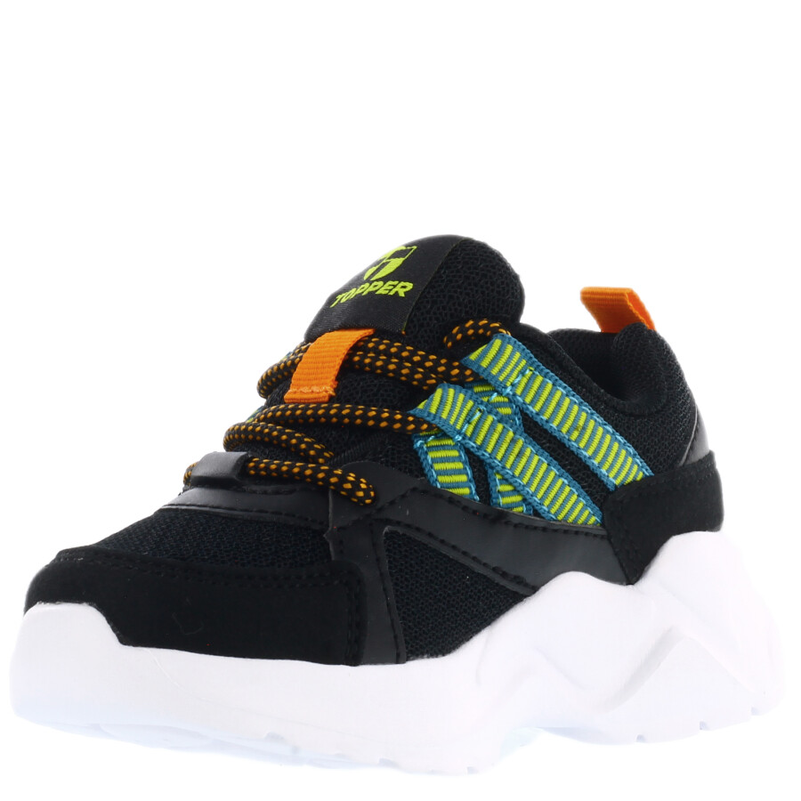 Championes Infantiles Topper Chalpa Kids Negro - Verde - Anaranjado
