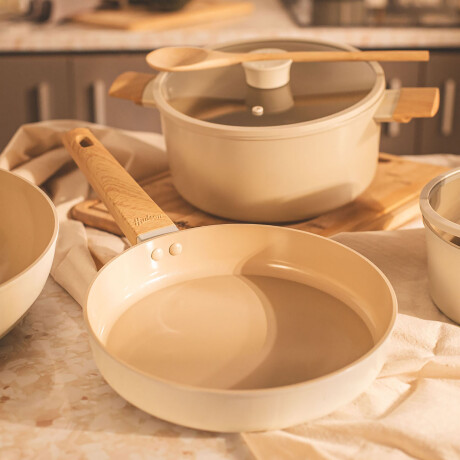 SARTEN C/ANTIADHERENTE NATURAL/BEIGE ALUMINIO HAR24