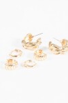Set de tres aros texture dorado
