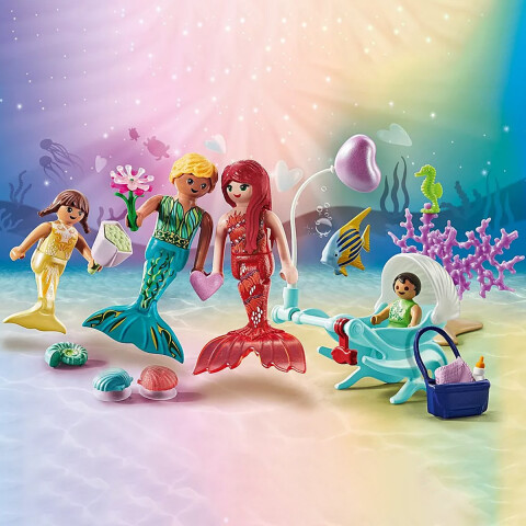 Familia de Sirenas Bajo el Agua Playmobil 30 Piezas U