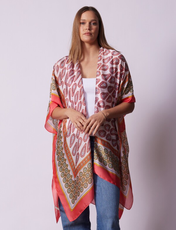 Kimono Arabescos CORAL/MULTI