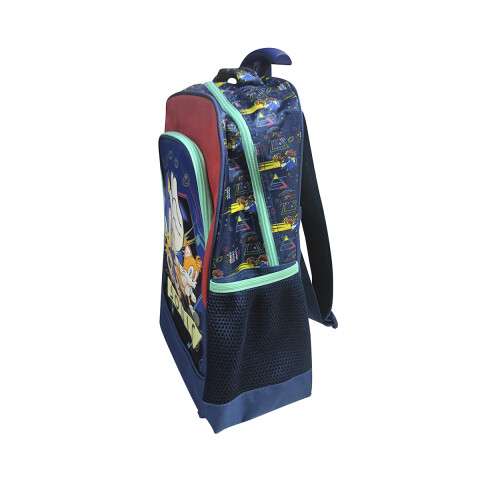 Mochila Infantil Sonic con Carro Jacquard Grande 40 x 30 cm AZUL/ROJO