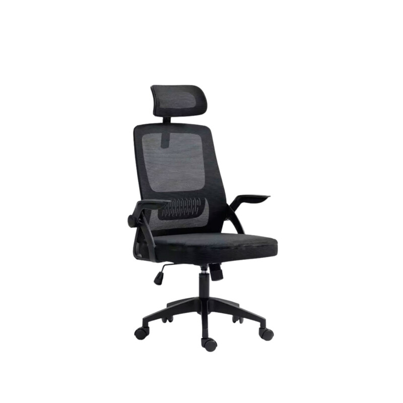 Silla Oficina Penk Ergonomica Giratoria con Apoyacabezas Negro