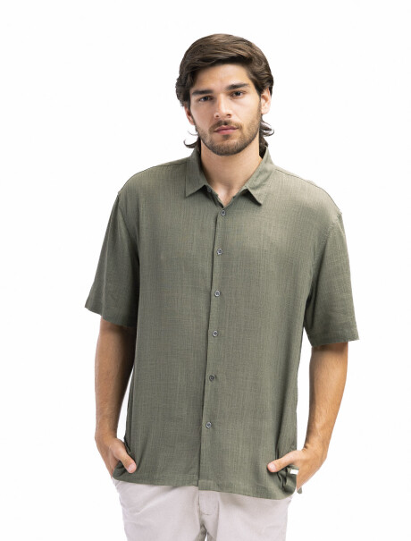 Camisa Manga Corta Hawaii Kaki