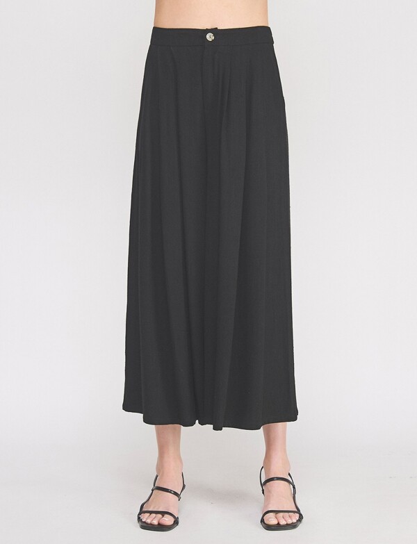 Pantalon Crop Lino NEGRO