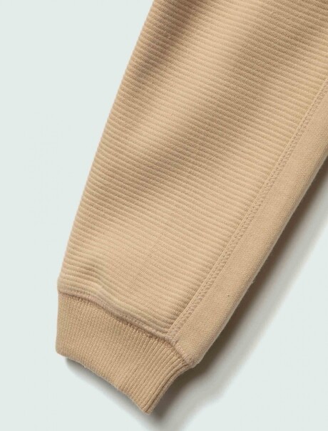 PANTALÓN BABUCHA INFANTIL EN TELA ACANALADA BEIGE