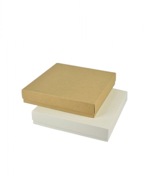 Caja Cuadrada 30x30x5,5 cm REVERSIBLE BLANCO MADERA