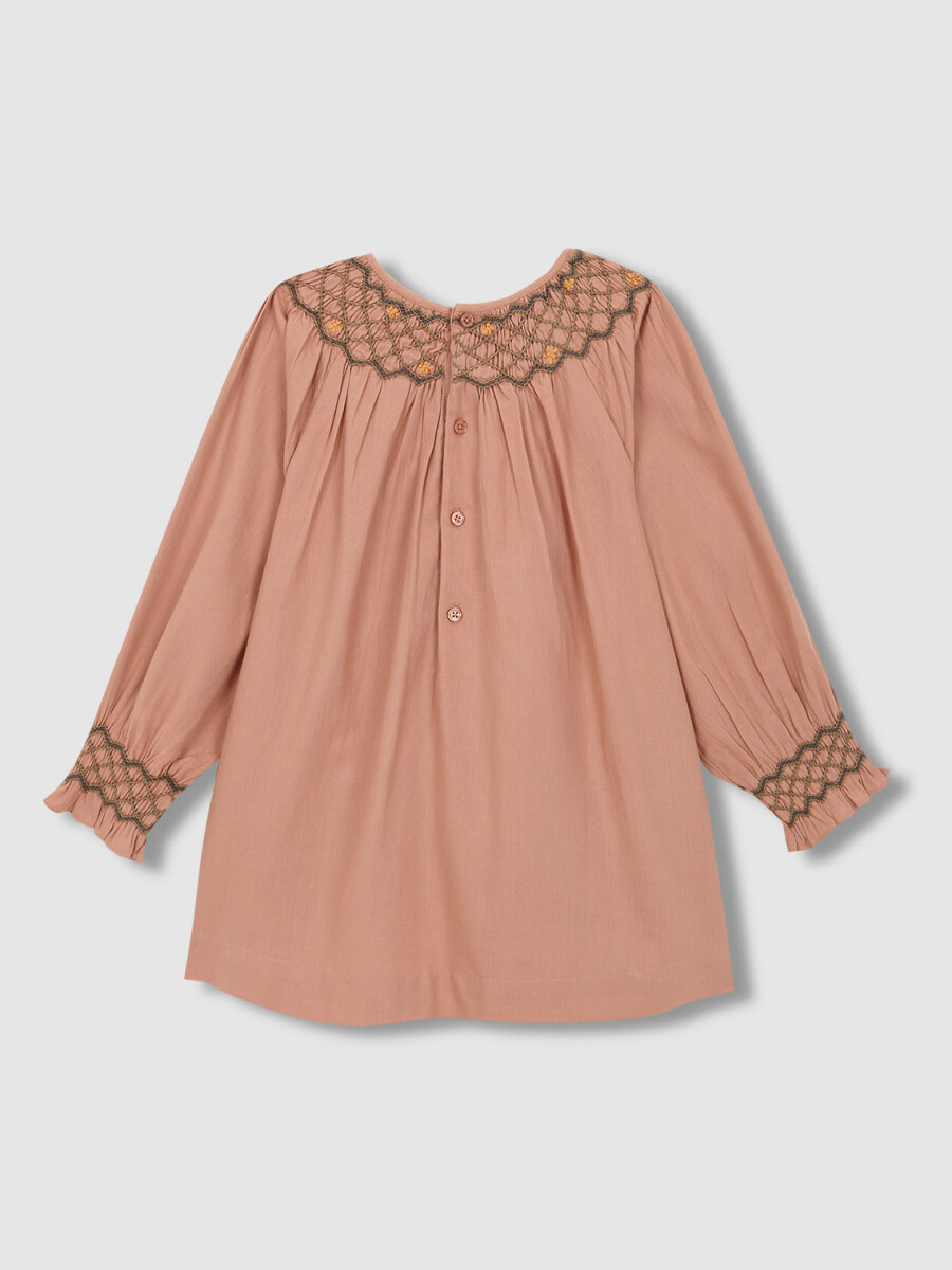 Vestido Nido De Abeja Rosa