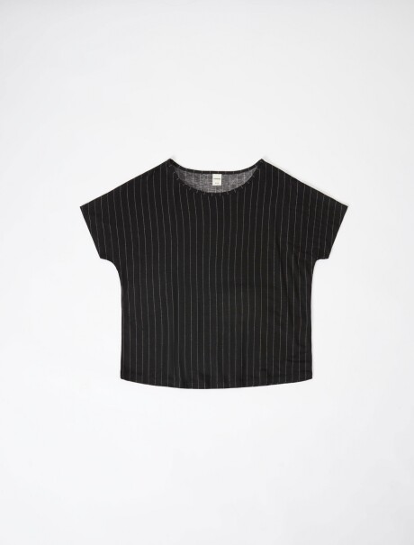 BLUSA MANGA CORTA ESTAMPADA NEGRO