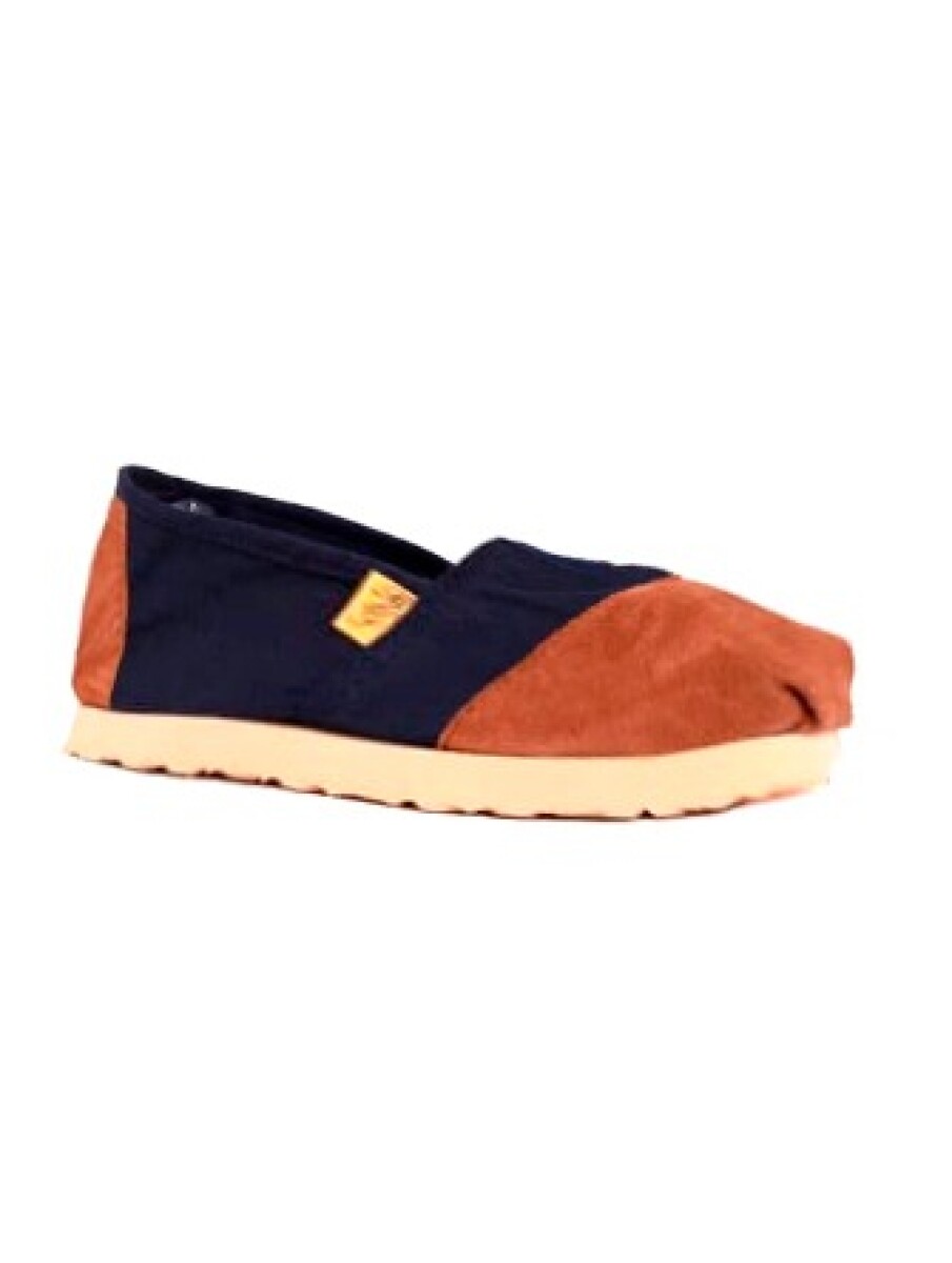 Alpargatas combinadas de niño - Cuero con azul 