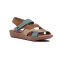 Country Sandalia Dama Casual C/dos Tiras Y Pulsera S/baja Beige-nuez