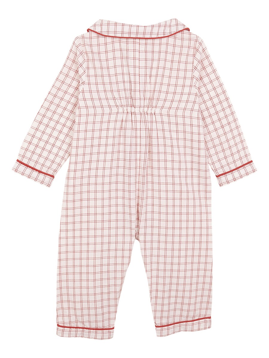 Pijama De Cuadros Blanco Roto