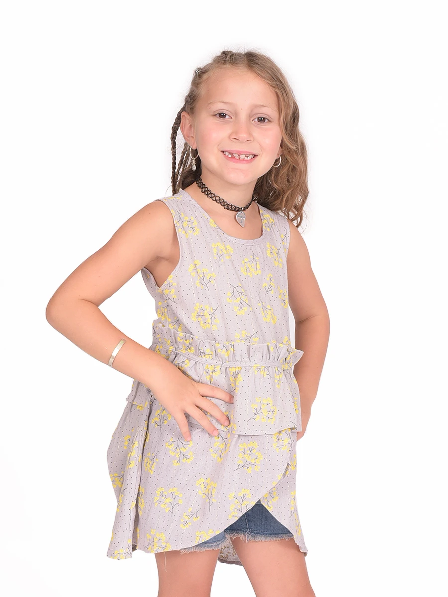 VESTIDO FLOWER - GRIS CLARO 