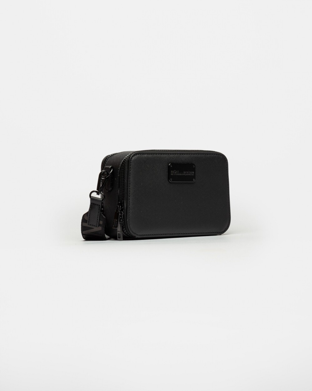 Bandolera New Penny en efecto cuero zaffiano Negro