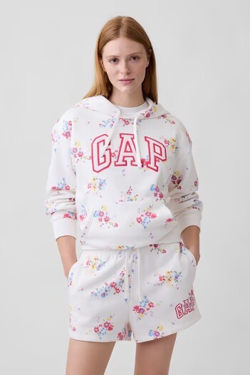 Buzo Canguro Logo Gap Mujer White Multi Floral