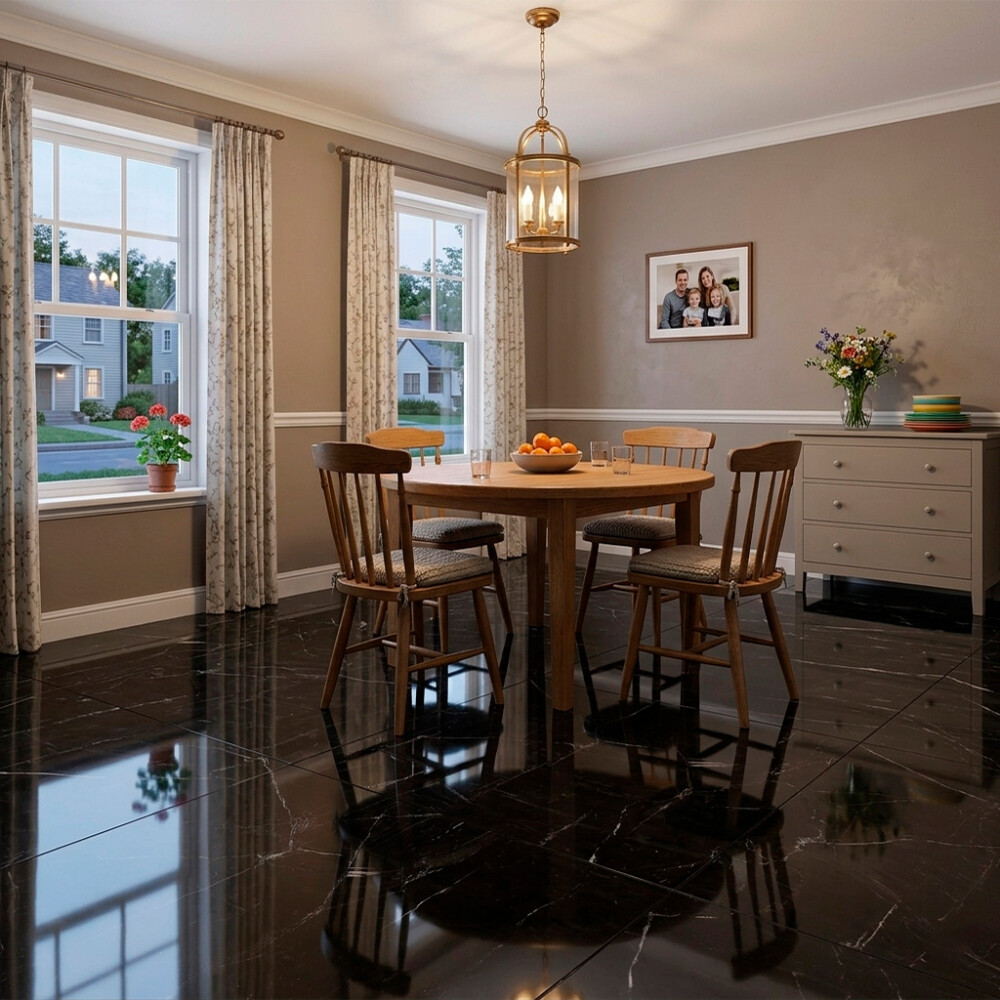 PORCELANATO NERO REALE ESMALTADO POLIDO "A" 60X60 CM Porcelanato Nero Reale Esmaltado Polido "a" 60x60 Cm