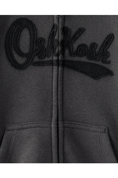 Campera de algodón con felpa, negra Sin color