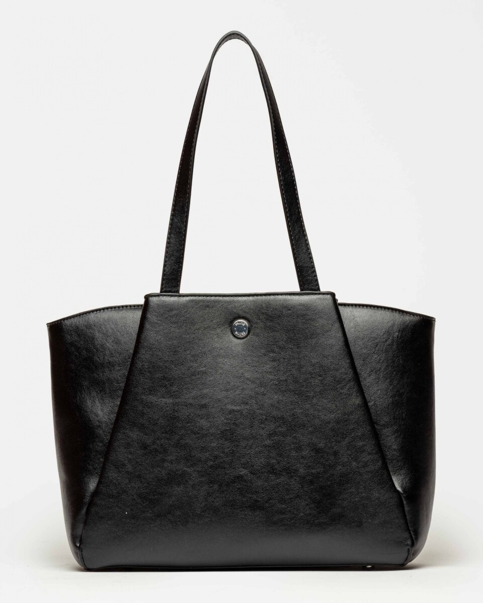 Shopper Raix en efecto cuero liso - Negro 