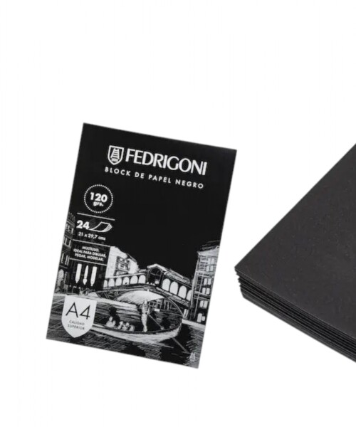 Block c/24 h. Papel negro fedrigoni a4 - 120grs. Block c/24 h. Papel negro fedrigoni a4 - 120grs.