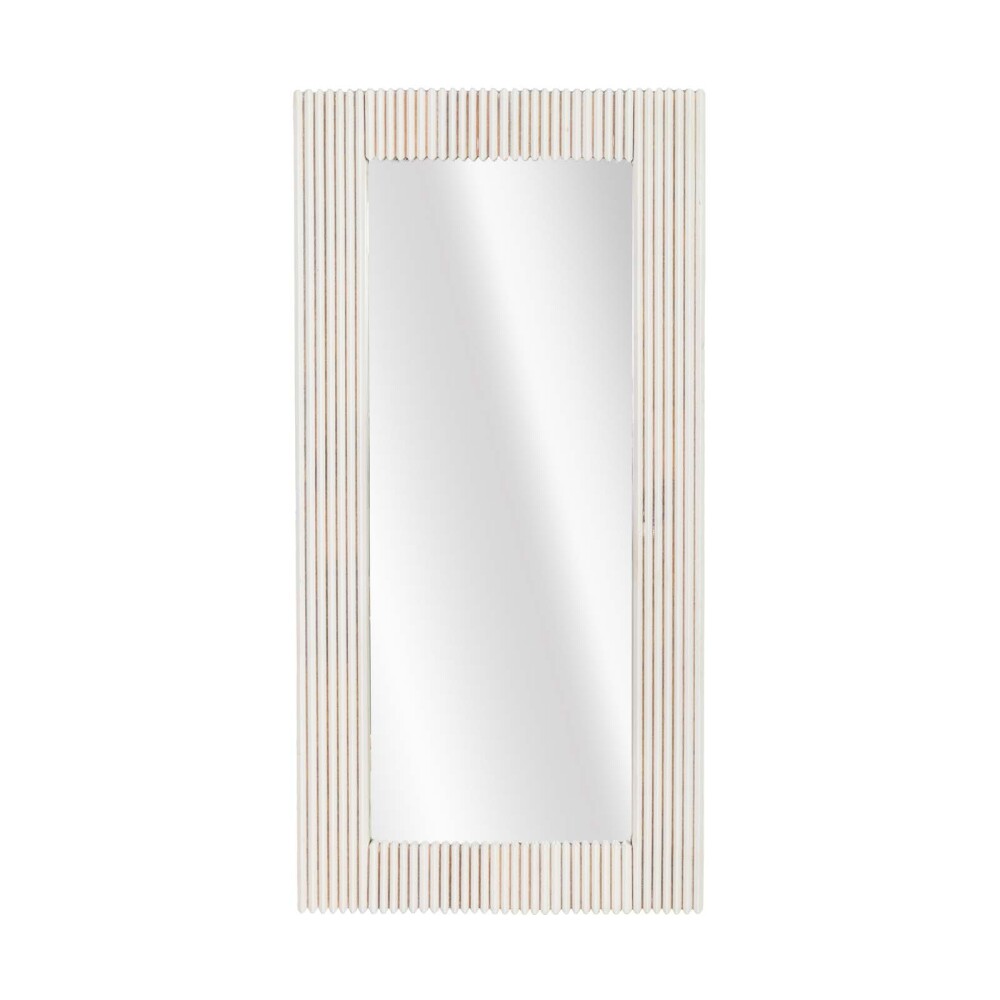 ESPEJO DE PARED MADERA-DE-MANGO BLANCO RECTANGULAR BELMON