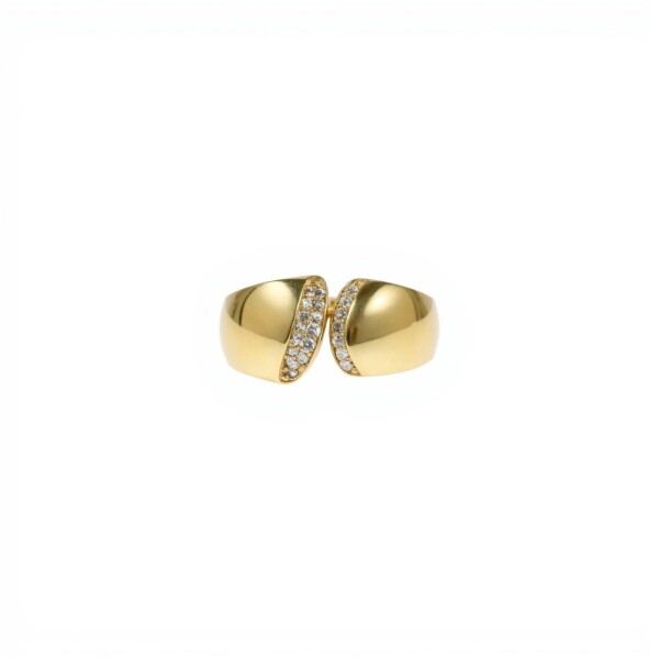 Anillo Banda/ Zirconias - Oro bajo-Con Zirconias-AN8567 sinpiedra