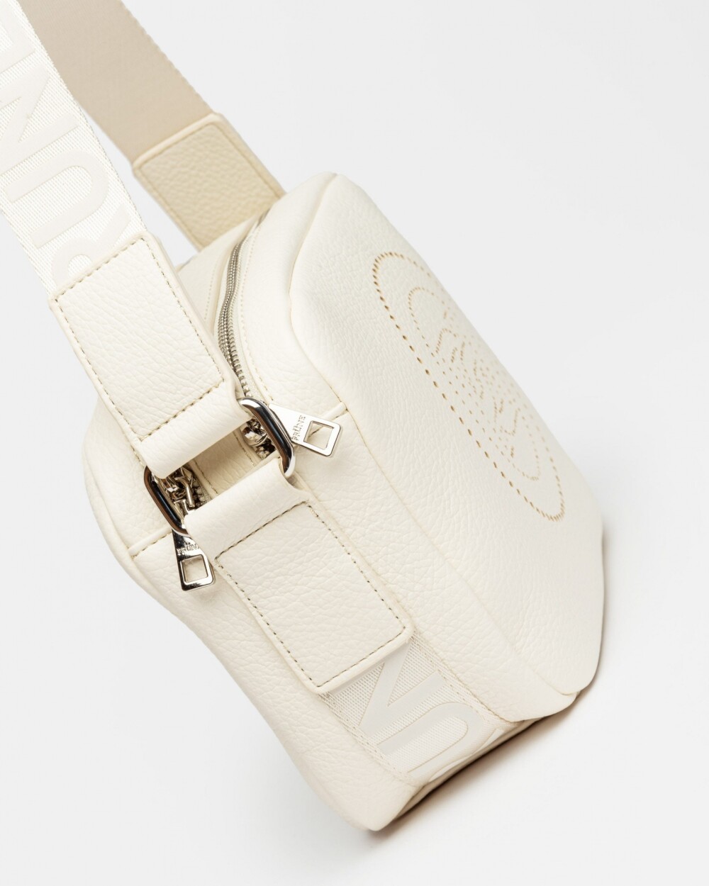 Bandolera Key en efecto cuero graneado Natural