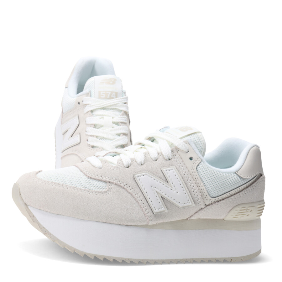 Championes de Mujer New Balance 574 Beige - Blanco