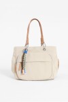 Cartera con asa y bolsillo beige