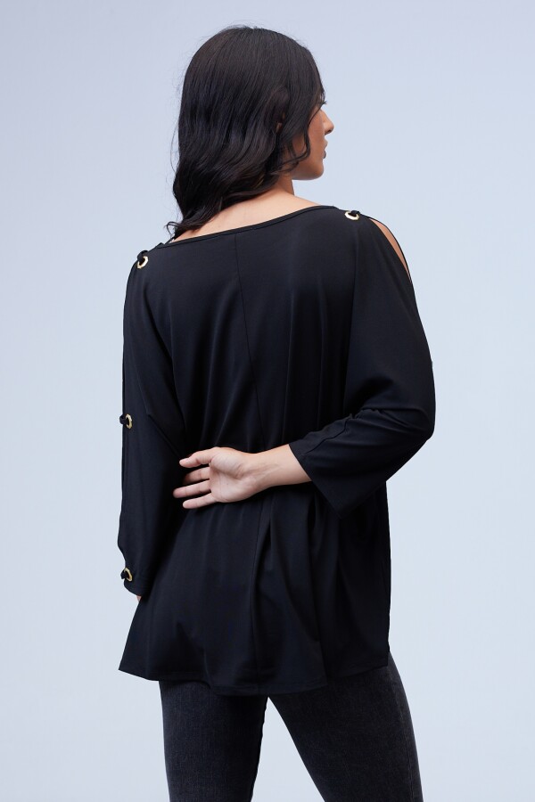 Blusa Oversize Manga Aros NEGRO