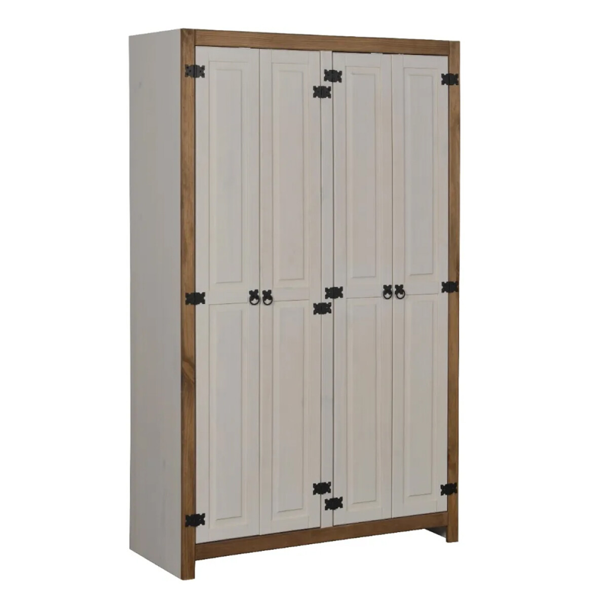 ROPERO 4 PUERTAS GUARDARROPA ARMARIO PLACARD CLOSET EN MADERA MACIZA - LINEA MEXICANA - BLANCO 