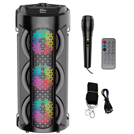 Parlante Portátil Bluetooth Micrófono C/ Remoto 40cm Negro
