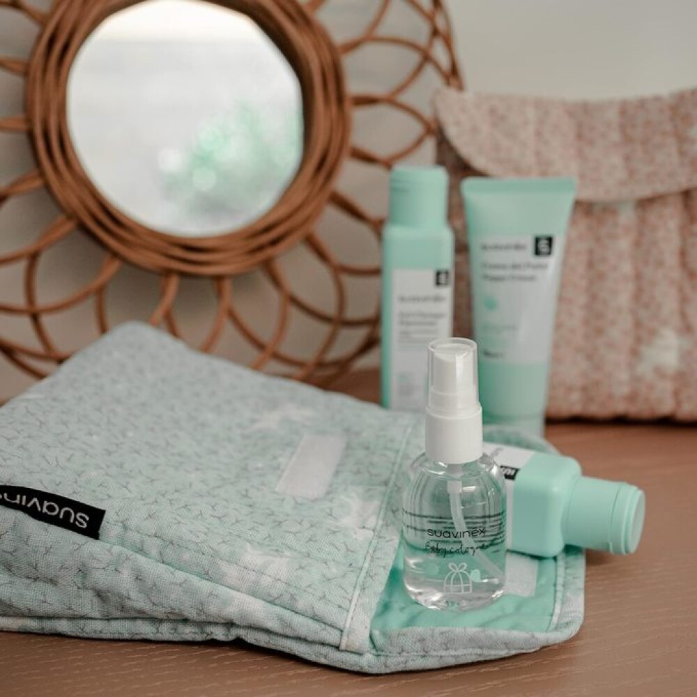 Set neccesaire cuidados cosmetica SUAVINEX verde agua