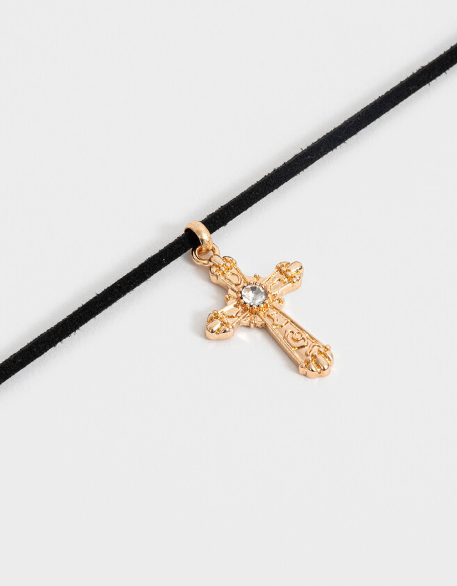 Chokers Con cruz Choker Con Cruz - Dorado