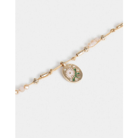 Collar Corto Multidijes Flor Dorado