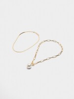 Set De Collares Cortos Con Colgante De Perla blanco